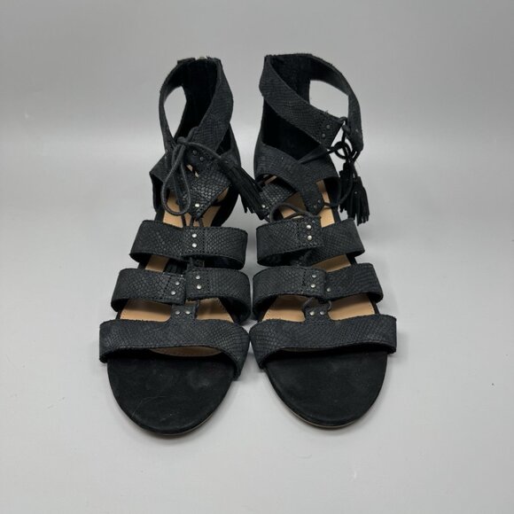 UGG Yasmin Gladiator Style Lace Up Wedge 1015067 Black Womens Shoes Sandals 9.5 - Picture 4 of 7